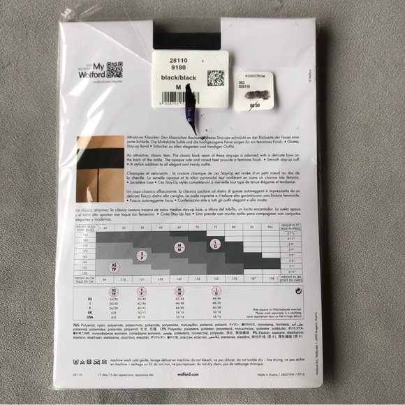 Wolford ~ Tessy Stay-Up Tights ~ Size Medium ~ Black ~ Brand New! - Picture 4 of 6